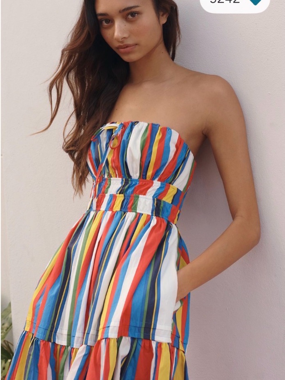 Anthropologie Somerset  Bright Multicolored Strapless Mini Dress